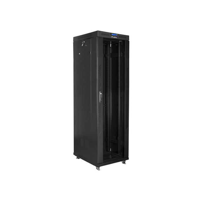 Floor-standing rack 19” - 42U - 600 x 800, Black (RAL9004), Glass front door & LCD (Unassembled) Floor-standing rack 19” - 42U - 600 x 800, Black (RAL9004), Glass front door & LCD (Unassembled)