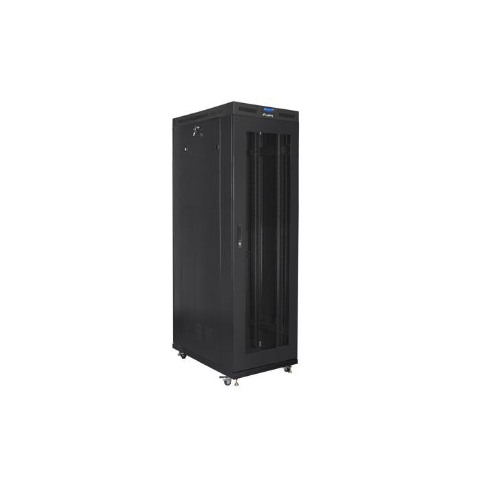Floor-standing rack 19” - 42U - 800 x 1200, Black (RAL9004), Mesh front door & LCD (Assembled) Floor-standing rack 19” - 42U - 800 x 1200, Black (RAL9004), Mesh front door & LCD (Assembled)
