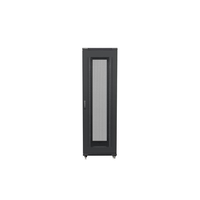 Floor-standing rack 19” - 42U - 800 x 800, Black (RAL9004), Mesh front door (Assembled) Floor-standing rack 19” - 42U - 800 x 800, Black (RAL9004), Mesh front door (Assembled)