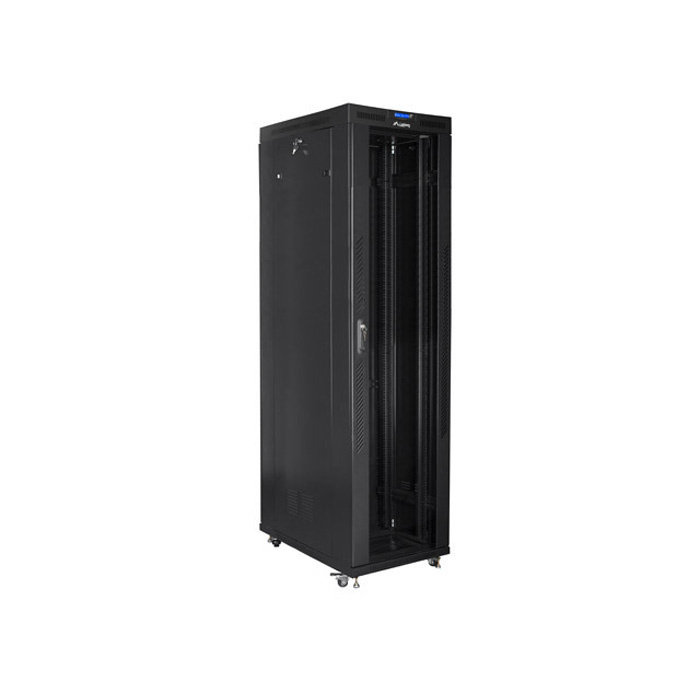Floor-standing rack 19” - 47U - 800 x 1000, Black (RAL9004), Glass front door & LCD (Unassembled) Floor-standing rack 19” - 47U - 800 x 1000, Black (RAL9004), Glass front door & LCD (Unassembled)