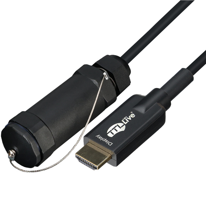 HDMI 2.1 AOC Steel-Armored HDMI-A Hybrid Cable, Male-to-Male, 2x IP Sleeve, 20m HDMI 2.1 AOC Steel-Armored HDMI-A Hybrid Cable, Male-to-Male, 2x IP Sleeve, 20m