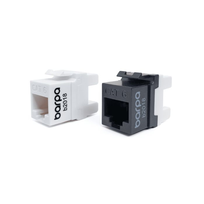 Keystone - RJ45 Jack CAT6 UTP 90°/180° (AWG 22-26, cable Ø 5 - 8,5mm), Black Keystone - RJ45 Jack CAT6 UTP 90°/180° (AWG 22-26, cable Ø 5 - 8,5mm), Black