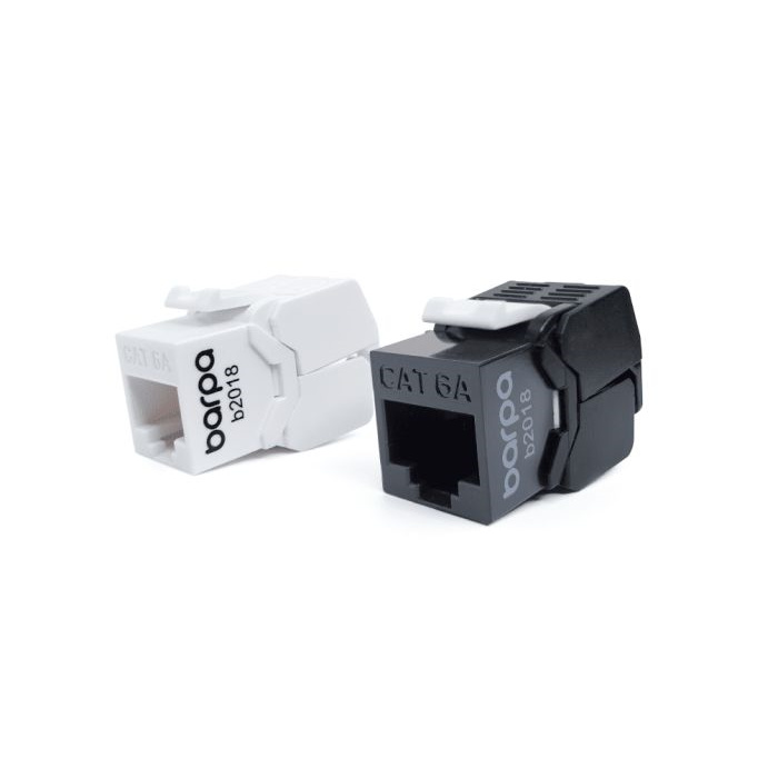 Keystone - RJ45 Jack CAT6A UTP (AWG 22-26, cable Ø 5 - 8,5mm), Black (Toolless) (Bulk) Keystone - RJ45 Jack CAT6A UTP (AWG 22-26, cable Ø 5 - 8,5mm), Black (Toolless) (Bulk)