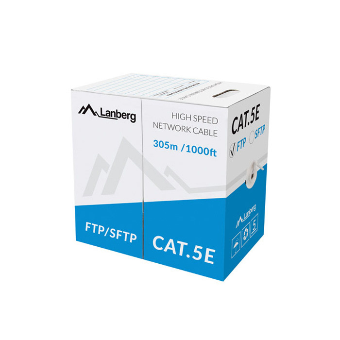 LAN Cable 100Mbit/s (F/UTP, 24AWG), Solid Copper Cladded Aluminium, PVC, Ø 5,4mm, Grey LAN Cable 100Mbit/s (F/UTP, 24AWG), Solid Copper Cladded Aluminium, PVC, Ø 5,4mm, Grey