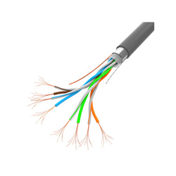 LAN Cable 100Mbit/s (F/UTP, 24AWG), Stranded Copper Cladded Aluminium, PVC, Ø 5,7mm, Grey