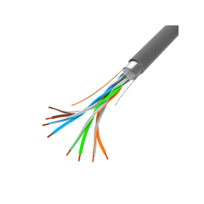 LAN Cable CAT.5E (F/UTP, 24AWG), Solid Core, PVC, Ø 6,2mm, Grey (CPR Eca) LAN Cable CAT.5E (F/UTP, 24AWG), Solid Core, PVC, Ø 6,2mm, Grey (CPR Eca)