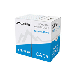 LAN Cable CAT.6 (F/UTP, 23AWG) Solid Core, PVC, Ø 7,5mm, Grey (CPR Eca)