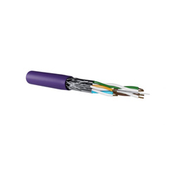 LAN Cable CAT6A S/FTP (AWG23, Solid Core, 700MHz), LSZH, Ø 7,6mm, Violet (CPR Cca-s1a,d1,a1)