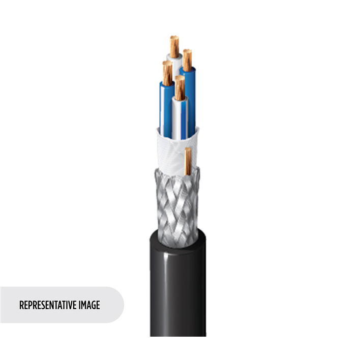 Microphone Cable, Star Quad 4x 0,14mm², French Braid, Black PVC Microphone Cable, Star Quad 4x 0,14mm², French Braid, Black PVC