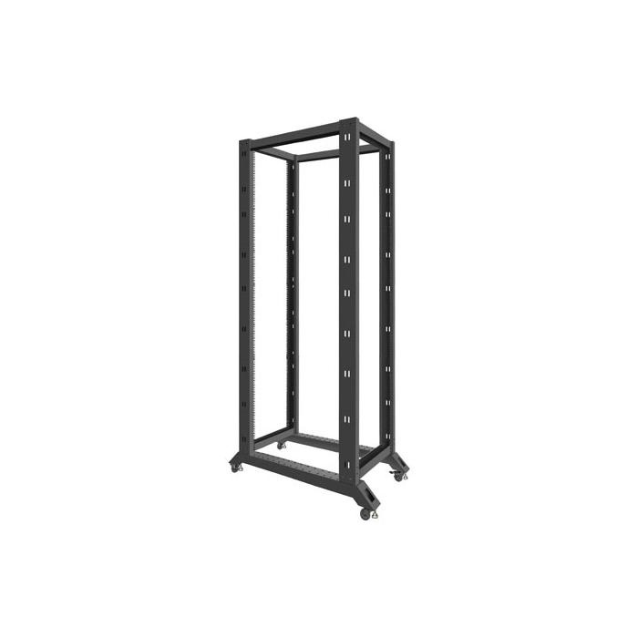 Open frame rack 19'' - 42U - 600 x 1000, Black (RAL9004) (Unassembled) Open frame rack 19'' - 42U - 600 x 1000, Black (RAL9004) (Unassembled)