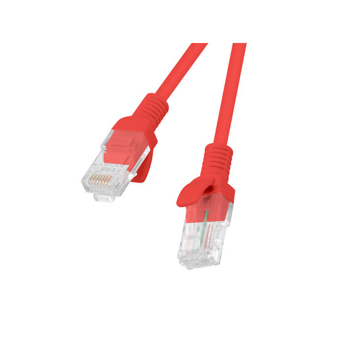 Patch Cord CAT.5E U/UTP 26AWG CCA (Copper Cladded Aluminium) RED - 0.5M Patch Cord CAT.5E U/UTP 26AWG CCA (Copper Cladded Aluminium) RED - 0.5M