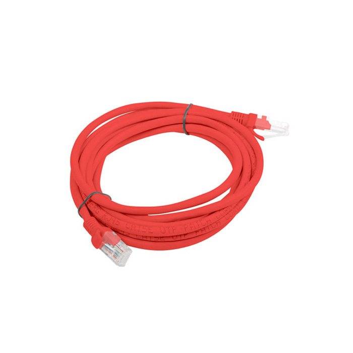 Patch Cord CAT.5E U/UTP 26AWG CCA (Copper Cladded Aluminium) RED - 3M Patch Cord CAT.5E U/UTP 26AWG CCA (Copper Cladded Aluminium) RED - 3M