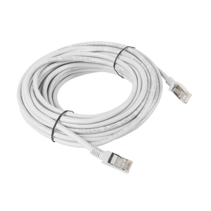 Patch Cord CAT5E F/UTP (AWG26, Copper Cladded Aluminium), PVC, Ø 5,40 mm, Grey - 10m Patch Cord CAT5E F/UTP (AWG26, Copper Cladded Aluminium), PVC, Ø 5,40 mm, Grey - 10m