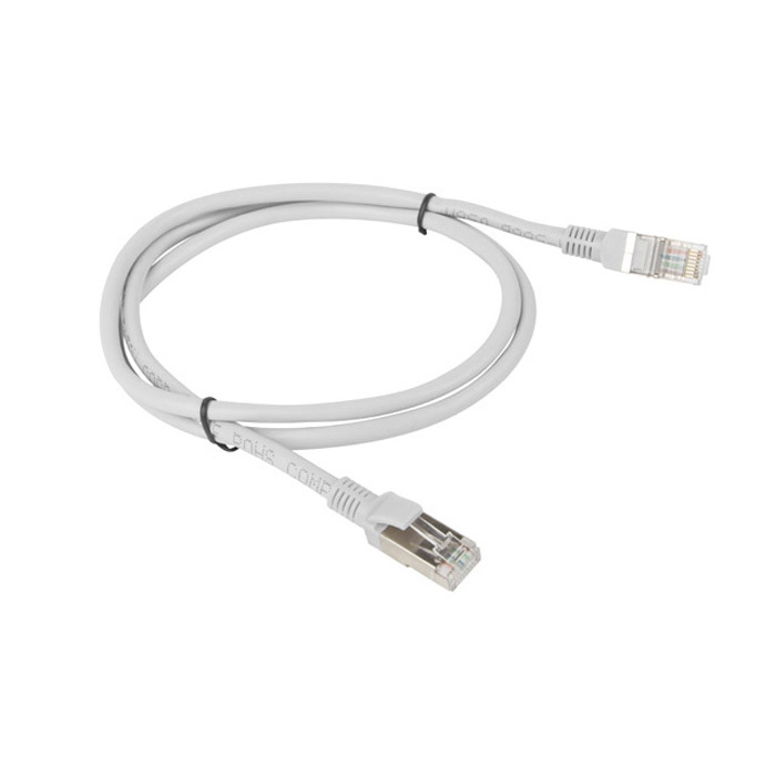 Patch Cord CAT5E F/UTP (AWG26, Copper Cladded Aluminium), PVC, Ø 5,40 mm, Grey - 1m Patch Cord CAT5E F/UTP (AWG26, Copper Cladded Aluminium), PVC, Ø 5,40 mm, Grey - 1m