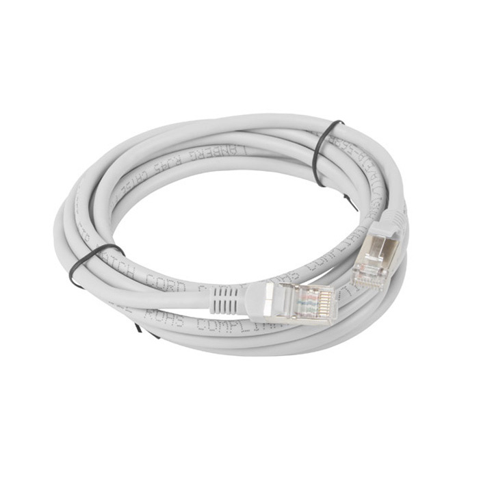 Patch Cord CAT5E F/UTP (AWG26, Copper Cladded Aluminium), PVC, Ø 5,40 mm, Grey - 3m Patch Cord CAT5E F/UTP (AWG26, Copper Cladded Aluminium), PVC, Ø 5,40 mm, Grey - 3m