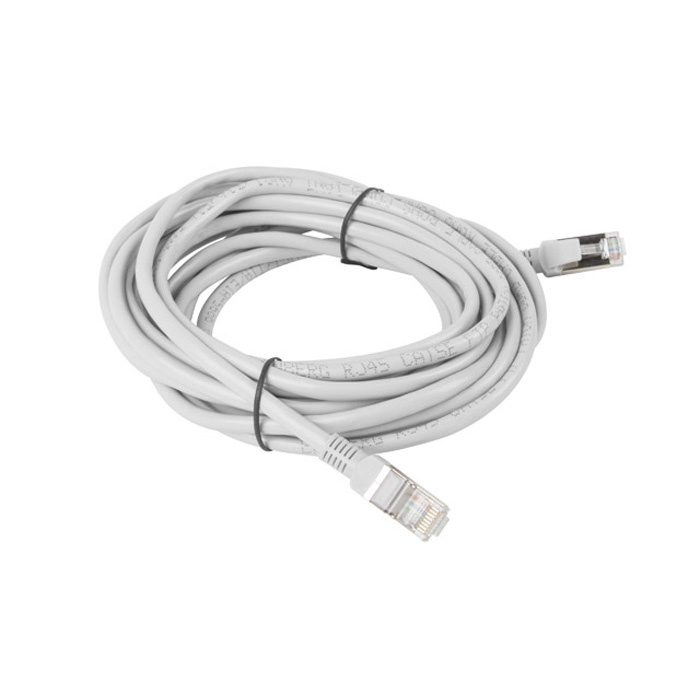 Patch Cord CAT5E F/UTP (AWG26, Copper Cladded Aluminium), PVC, Ø 5,40 mm, Grey - 5m Patch Cord CAT5E F/UTP (AWG26, Copper Cladded Aluminium), PVC, Ø 5,40 mm, Grey - 5m
