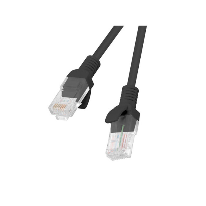 Patch Cord CAT5E U/UTP (AWG26, Copper Cladded Aluminium), PVC, Ø 4,80 mm, Black - 5m Patch Cord CAT5E U/UTP (AWG26, Copper Cladded Aluminium), PVC, Ø 4,80 mm, Black - 5m