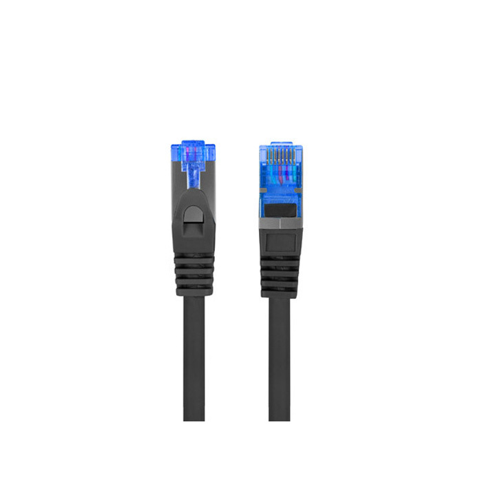 Patch Cord CAT6A S/FTP (AWG26, Copper Cladded Aluminium), LSZH, Ø 6,00 mm, Black - 0,5m Patch Cord CAT6A S/FTP (AWG26, Copper Cladded Aluminium), LSZH, Ø 6,00 mm, Black - 0,5m