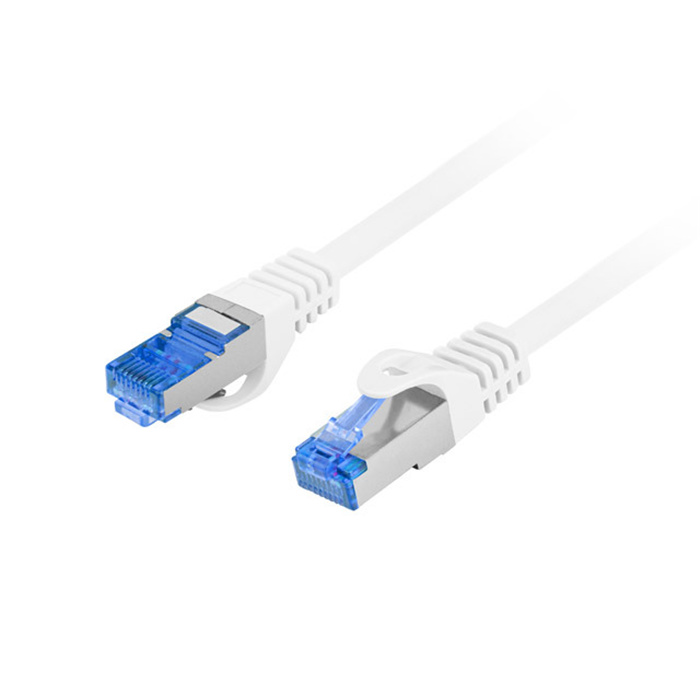Patch Cord CAT6A S/FTP (AWG26, Copper Cladded Aluminium), LSZH, Ø 6,00 mm, White - 0,5m Patch Cord CAT6A S/FTP (AWG26, Copper Cladded Aluminium), LSZH, Ø 6,00 mm, White - 0,5m