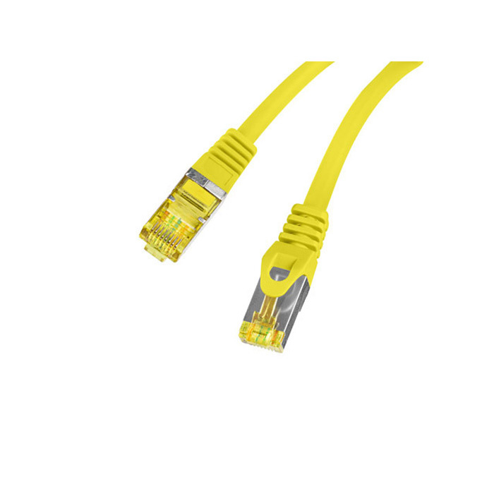 Patch Cord CAT6A S/FTP (AWG27), LSZH, Ø 6,00 mm, Yellow - 0,5m Patch Cord CAT6A S/FTP (AWG27), LSZH, Ø 6,00 mm, Yellow - 0,5m
