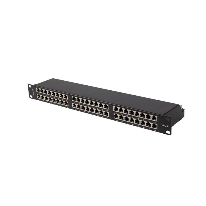 Patch Panel 19" - 1U - CAT.5E FTP, 48 IDC ports (with cable management), Black (RAL9004) Patch Panel 19" - 1U - CAT.5E FTP, 48 IDC ports (with cable management), Black (RAL9004)