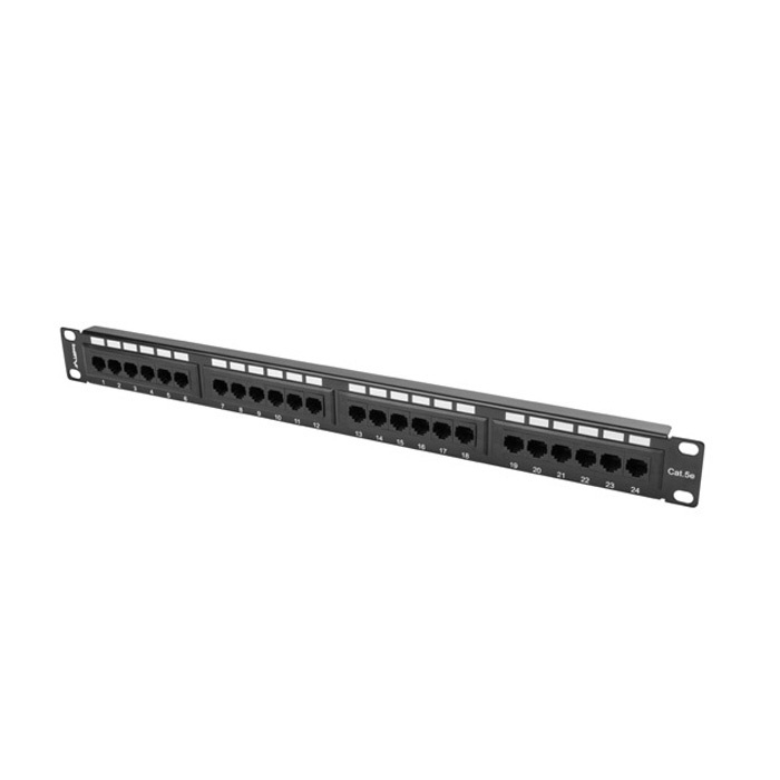 Patch Panel 19" - 1U - CAT.5E UTP, 24 IDC ports, Black (RAL9004) Patch Panel 19" - 1U - CAT.5E UTP, 24 IDC ports, Black (RAL9004)