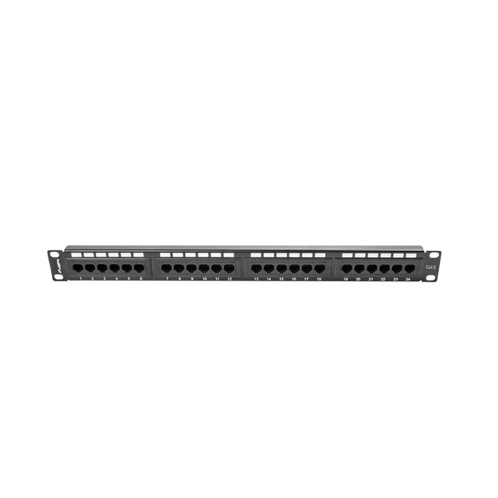 Patch Panel 19" - 1U - CAT.6 UTP, 24 IDC ports, Black (RAL9004) Patch Panel 19" - 1U - CAT.6 UTP, 24 IDC ports, Black (RAL9004)