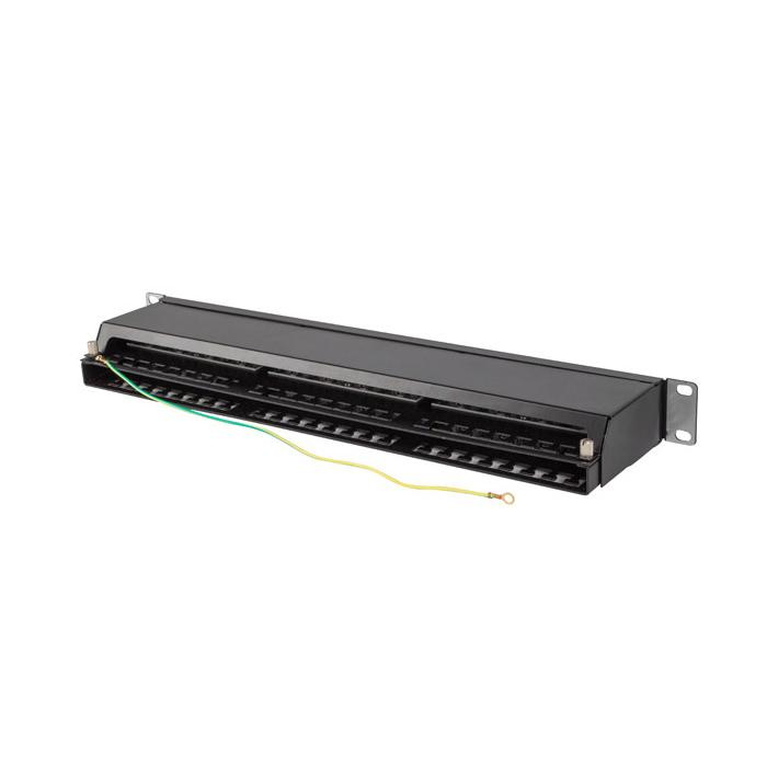 Patch Panel 19" - 1U - CAT.6A FTP, 48 IDC ports (with cable management), Black (RAL9004) Patch Panel 19" - 1U - CAT.6A FTP, 48 IDC ports (with cable management), Black (RAL9004)