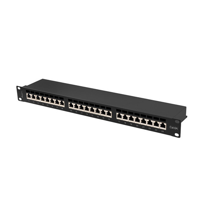 PATCH PANEL 1U 19" CAT.6A Shielded (24 IDC Ports) - BLACK PATCH PANEL 1U 19" CAT.6A Shielded (24 IDC Ports) - BLACK