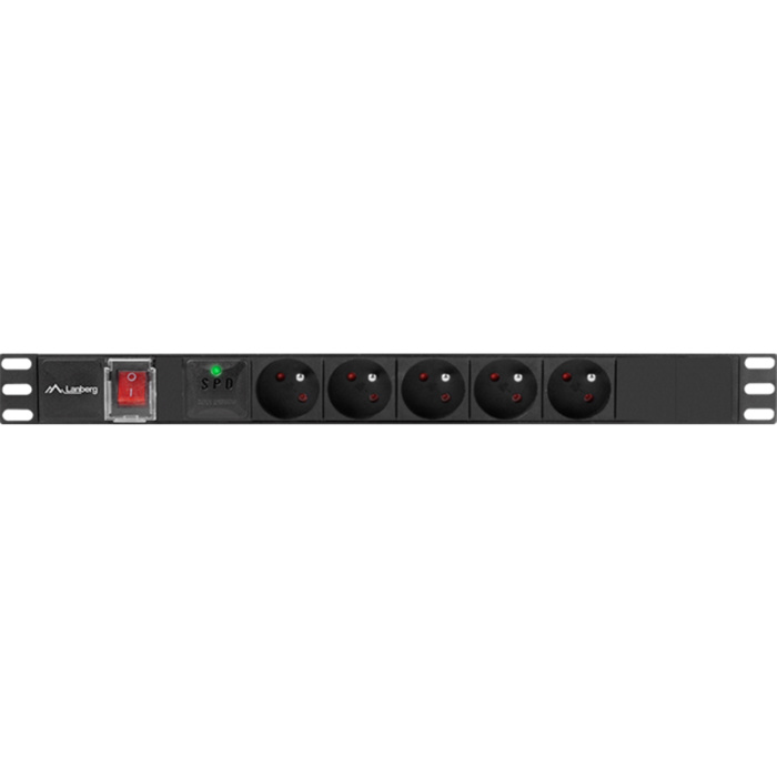PDU 19" - 5 x Type E/French Outlets, 16A/250V, Switch, Black - 2m with Uni-Schuko (M) PDU 19" - 5 x Type E/French Outlets, 16A/250V, Switch, Black - 2m with Uni-Schuko (M)