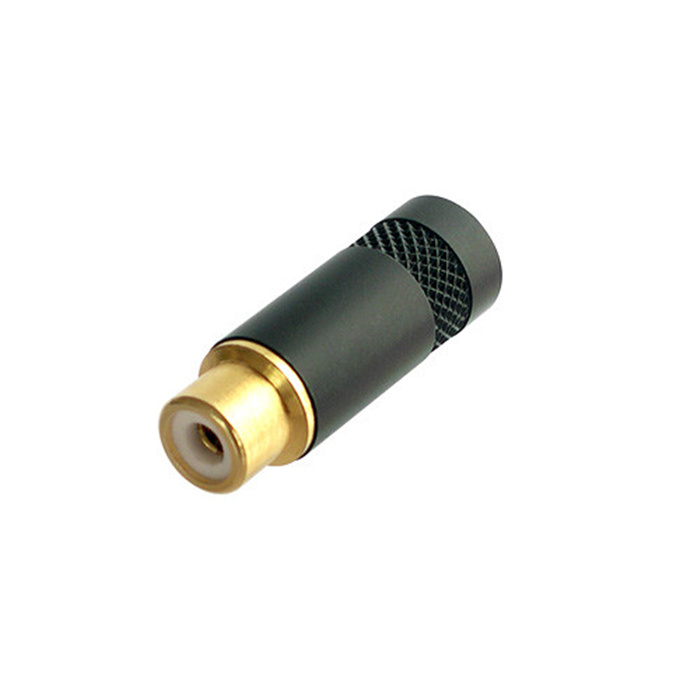 Phono cable jack (Cinch/RCA), gold plated contacts, Black (OD up to 7.2 mm) Phono cable jack (Cinch/RCA), gold plated contacts, Black (OD up to 7.2 mm)