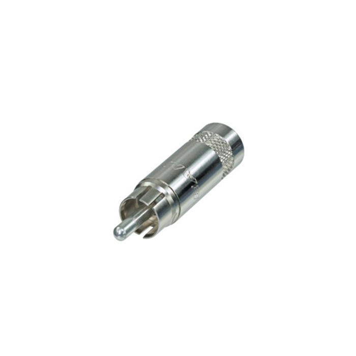 Phono plug (Cinch/RCA) nickel plated shell & contacts (OD up to 7.2 mm) Phono plug (Cinch/RCA) nickel plated shell & contacts (OD up to 7.2 mm)