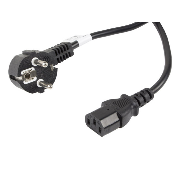 Power cable - Angled schuko (CEE 7/7) male - IEC 320 C13, 3 x 1 mm², 10A, PVC, Black - 10m Power cable - Angled schuko (CEE 7/7) male - IEC 320 C13, 3 x 1 mm², 10A, PVC, Black - 10m