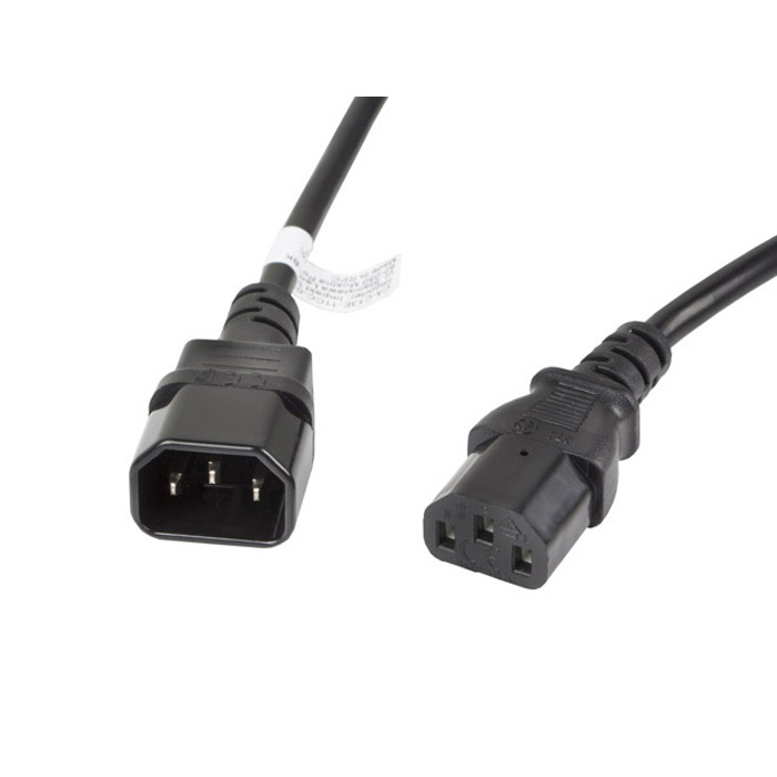 Power cable - IEC 320 C13 (F) - IEC 320 C14 (M), 3 x 1 mm², 10A, PVC, Black - 3m Power cable - IEC 320 C13 (F) - IEC 320 C14 (M), 3 x 1 mm², 10A, PVC, Black - 3m