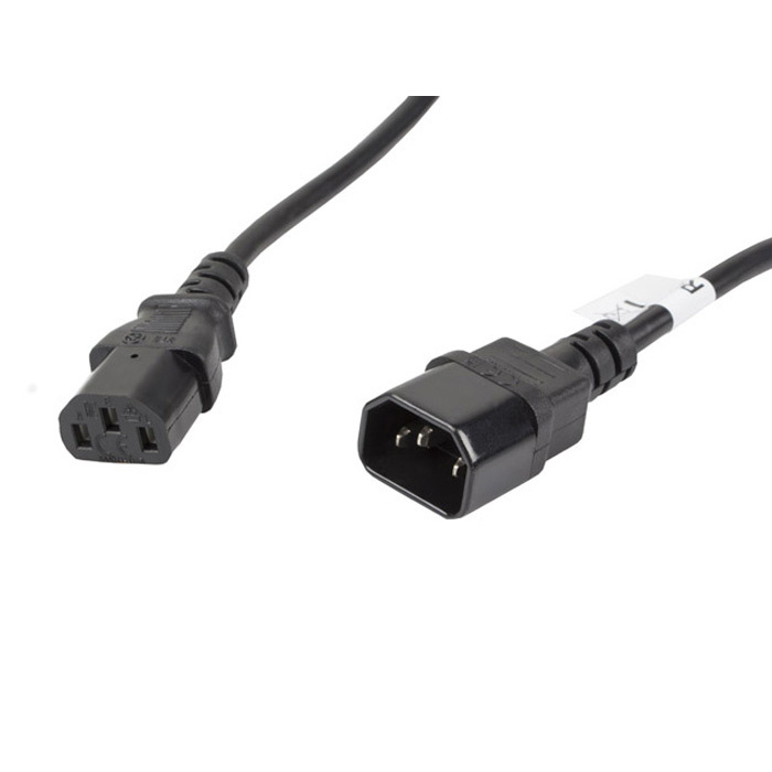 Power cable - IEC 320 C13 (F) - IEC 320 C14 (M), 3 x 1 mm², 10A, PVC, Black - 5m Power cable - IEC 320 C13 (F) - IEC 320 C14 (M), 3 x 1 mm², 10A, PVC, Black - 5m