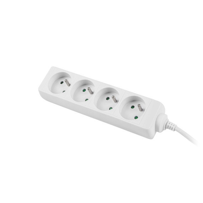 Power Strip 4 x Type E/French Outlets, 10A/250V, White - 1,5m with Uni-Schuko (M) Power Strip 4 x Type E/French Outlets, 10A/250V, White - 1,5m with Uni-Schuko (M)