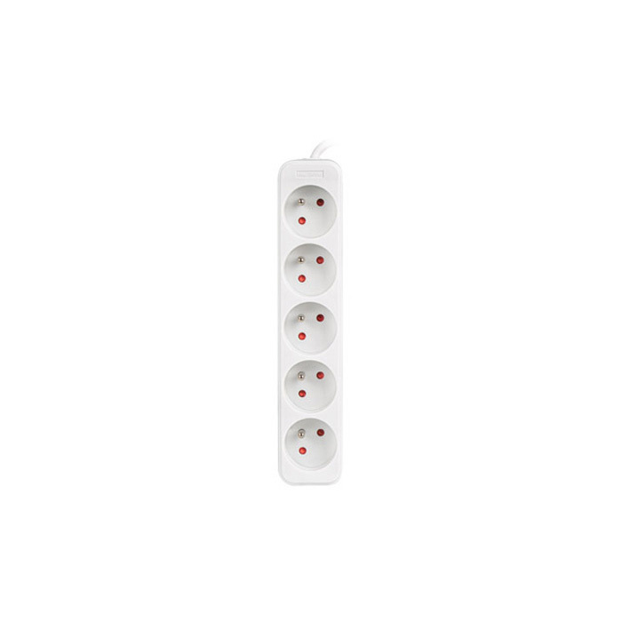 Power Strip 5 x Type E/French Outlets, 10A/250V, White - 1,5m with Uni-Schuko (M) Power Strip 5 x Type E/French Outlets, 10A/250V, White - 1,5m with Uni-Schuko (M)