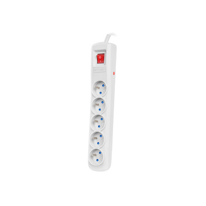 Power Strip (switch & surge protector) 5 x Type E/French, 10A/250V, Grey - 1,5m with Uni-Schuko (M) Power Strip (switch & surge protector) 5 x Type E/French, 10A/250V, Grey - 1,5m with Uni-Schuko (M)