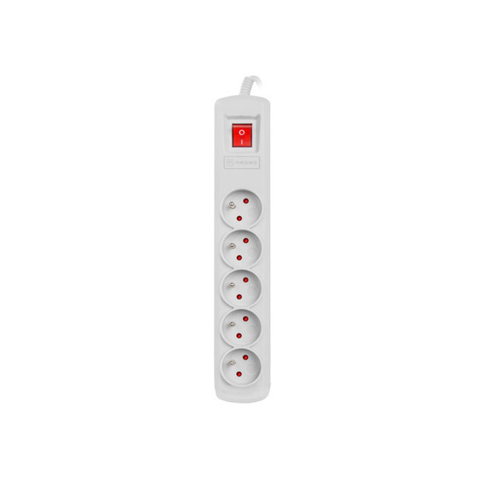Power Strip (switch & surge protector) 5 x Type E/French, 10A/250V, Grey - 3m with Uni-Schuko (M) Power Strip (switch & surge protector) 5 x Type E/French, 10A/250V, Grey - 3m with Uni-Schuko (M)