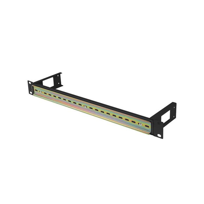 Rack Mounting Rail 19" - 1U, DIN TS-35, Black (RAL9004) Rack Mounting Rail 19" - 1U, DIN TS-35, Black (RAL9004)