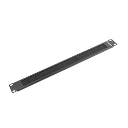 Rack Plate 19" - 1U, Brush, Closed version, Black (RAL9004)
