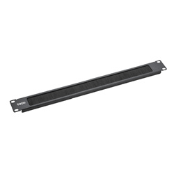 Rack Plate 19" - 1U, Brush, Closed version, Black (RAL9004)
