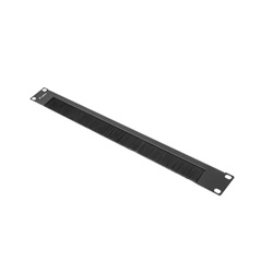Rack Plate 19" - 1U, Brush, Open version, Black (RAL9004)