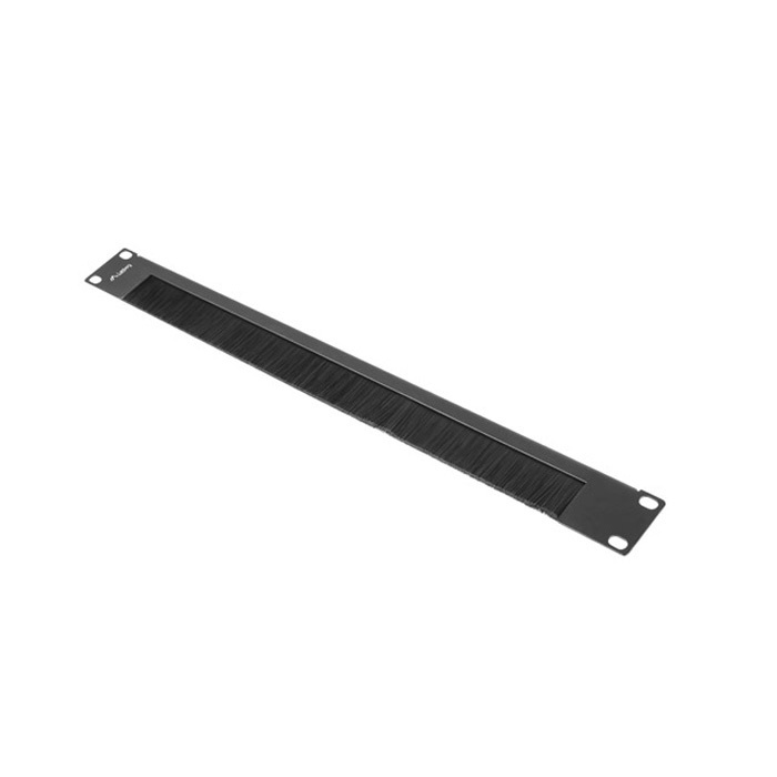 Rack Plate 19" - 1U, Brush, Open version, Black (RAL9004) Rack Plate 19" - 1U, Brush, Open version, Black (RAL9004)