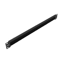 Rack Plate 19" - 1U, Brush, Open version, Black (RAL9005)