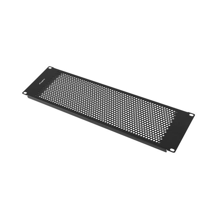 Rack Plate 19" - 3U, Blank plate, Mesh perforated, Black (RAL9004) Rack Plate 19" - 3U, Blank plate, Mesh perforated, Black (RAL9004)
