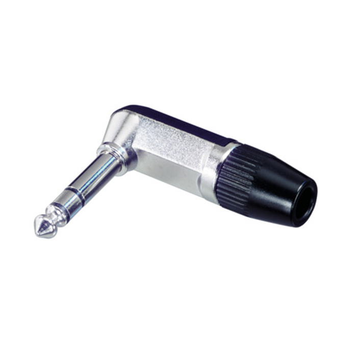 Right Angle, stereo 3 pole (silvery handle, black plastic cover and bushing) Right Angle, stereo 3 pole (silvery handle, black plastic cover and bushing)