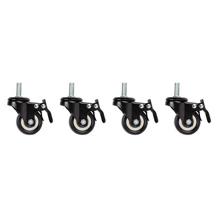 Set of 4 Casters (wheels) with thread (M10) and brake (only for Lanberg 19" wall mount racks) Set of 4 Casters (wheels) with thread (M10) and brake (only for Lanberg 19" wall mount racks)