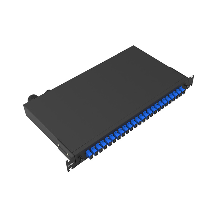 Sliding Patch Panel 1U for 24 couplers LC Duplex/SC Simplex, Black (Empty, no adapter included) Sliding Patch Panel 1U for 24 couplers LC Duplex/SC Simplex, Black (Empty, no adapter included)