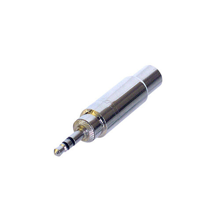 Stereo 3 pole adapter: 3.5 mm plug (mini-jack) to 1/4" jack (6,35mm) adapter, all metal Stereo 3 pole adapter: 3.5 mm plug (mini-jack) to 1/4" jack (6,35mm) adapter, all metal